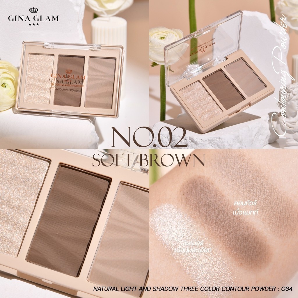 Gina Glam Natural Light and Shadow 3 Color Contour Powder