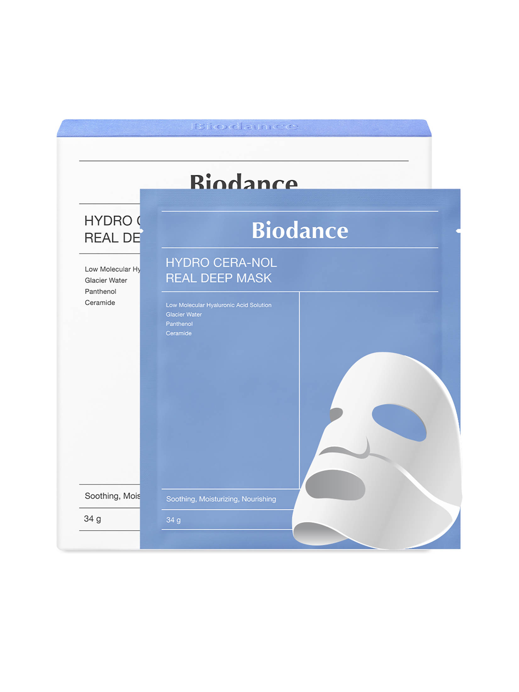 BIODANCE  Hydro Cera nol Real Deep Mask  แผ่นมาส์ก สีฟ้า