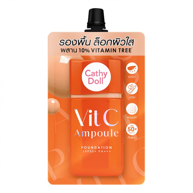 Cathy Doll วิตซีแอมพูลฟาวเดชั่น เอสพีเอฟ50+ พีเอ+++ 6g. #02 ไลท์ เบจ