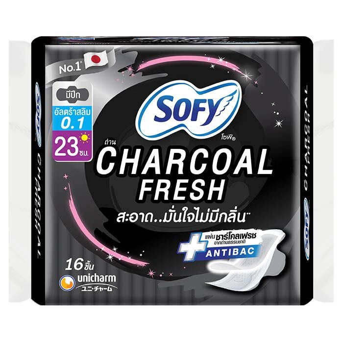 SOFY Charcoal Fresh 23ซม.16 ชิ้น กลางวัน